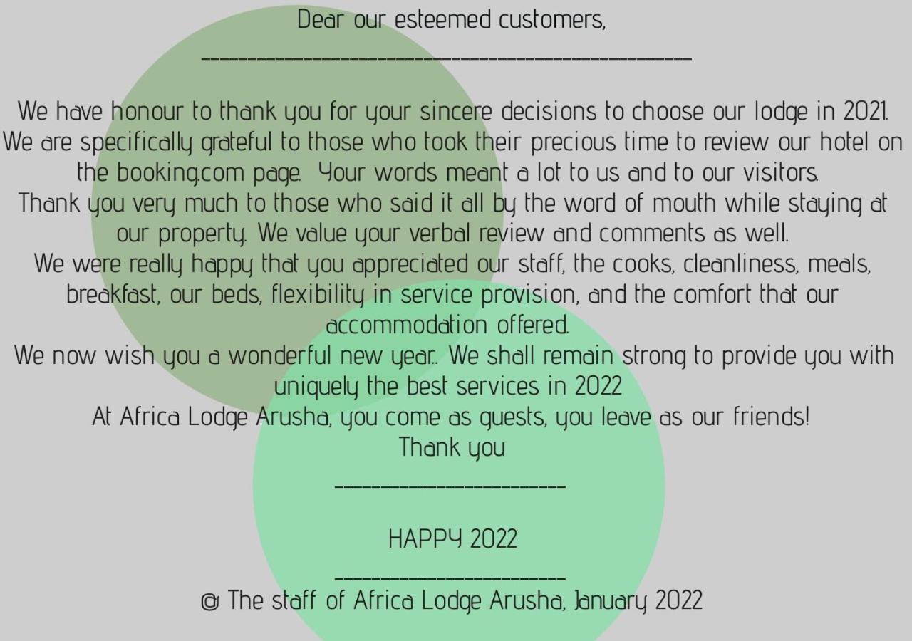 Africa Lodge Arusha Nkoaranga Eksteriør billede